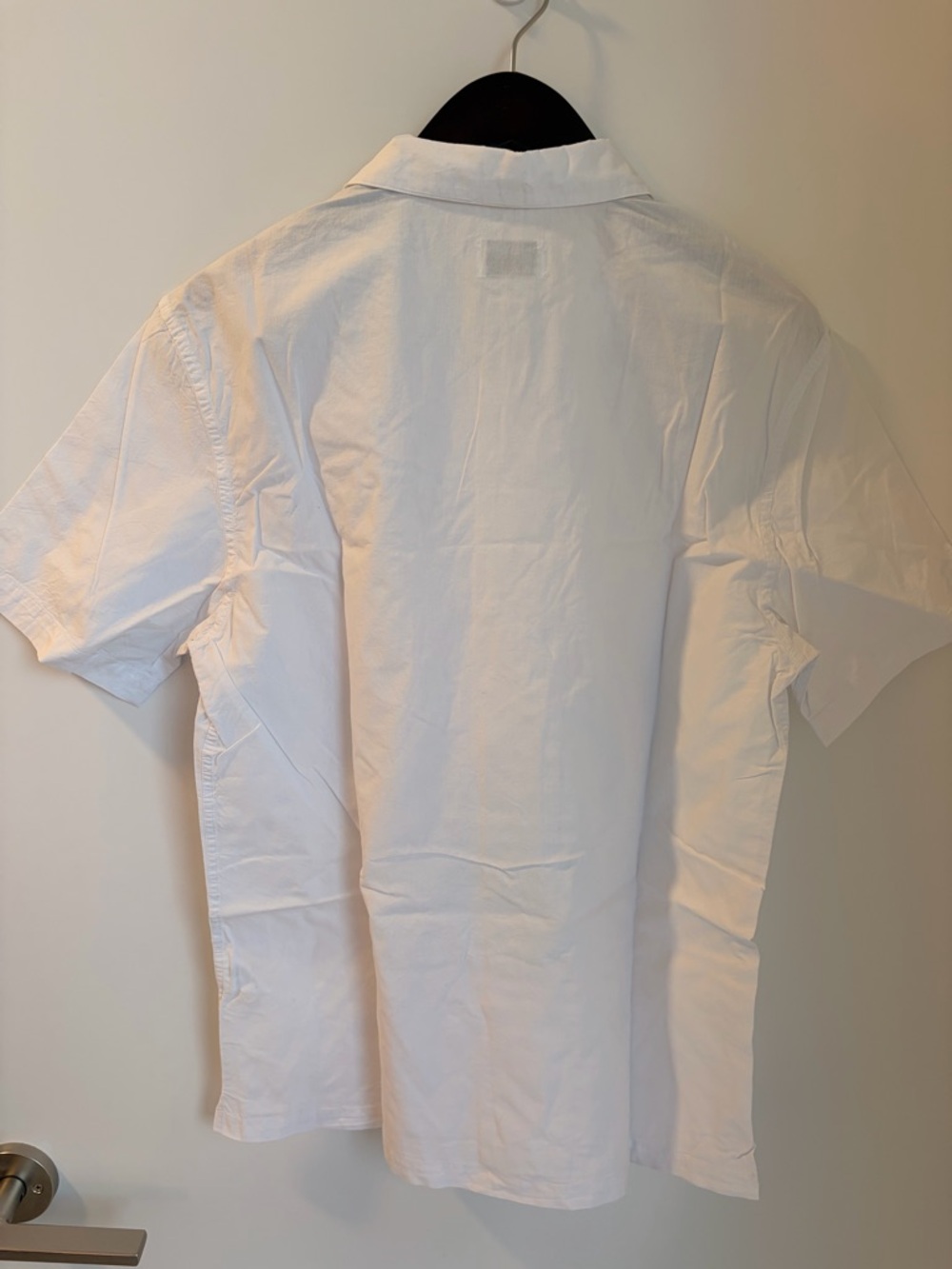 Frank & Oak Men's Cream Short-Sleeve Button Down Shirt - Picture 4 of 4